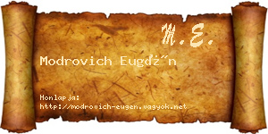Modrovich Eugén névjegykártya